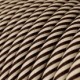 Cable Eléctrico redondo Vertigo HD recubierto en Textil Arena y Marrón Oscuro ERM51