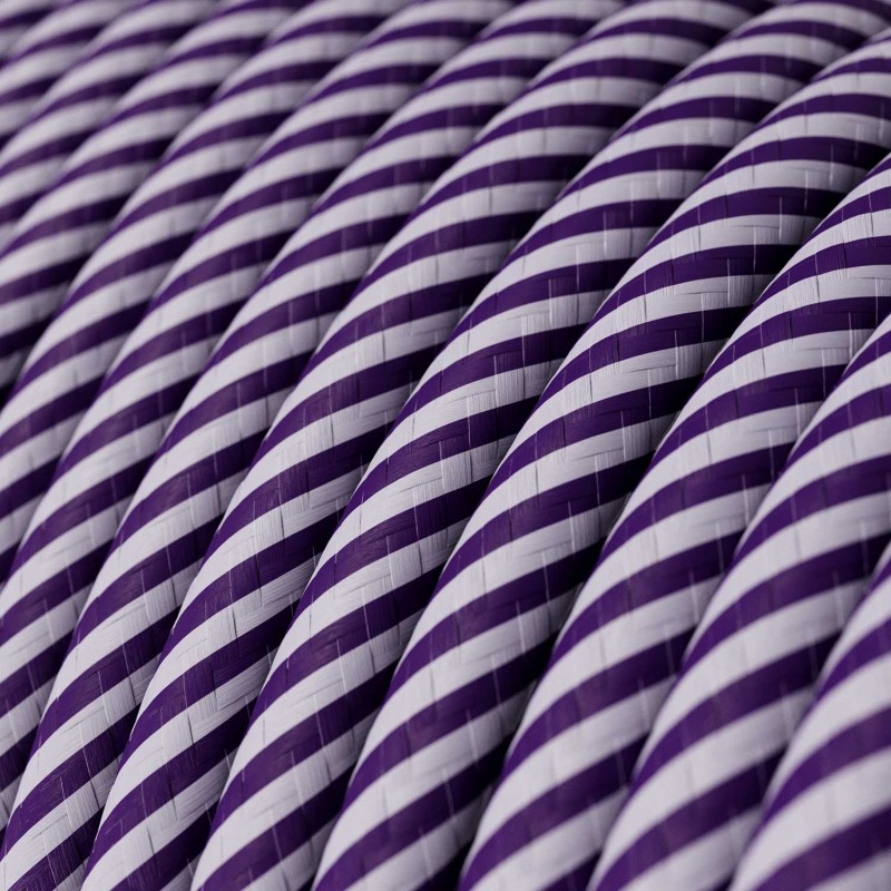 Cable Eléctrico redondo Vertigo HD recubierto en Textil Lila y Morado oscuro ERM52