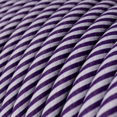 Cable Eléctrico redondo Vertigo HD recubierto en Textil Lila y Morado oscuro ERM52