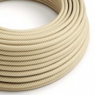 Cable Eléctrico redondo Vertigo HD recubierto en Textil Crema y Avellana de rayas anchas ERM53