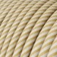 Cable Eléctrico redondo Vertigo HD recubierto en Textil Crema y Avellana de rayas anchas ERM53