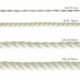 Cordón 2XL, cable eléctrico 3x0,75, recubierto en algodón en bruto. Diámetro: 24mm.