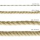 Cordón XL, cable eléctrico 3x0,75, recubierto en yute en bruto. Diámetro: 16mm.