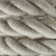 Cordón 2XL, cable eléctrico 3x0,75, recubierto en lino natural. Diámetro: 24mm.