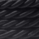 Cordón XL, cable eléctrico 3x0,75, recubierto en tejido negro brillante. Diámetro: 16mm.