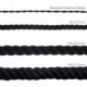 Cordón 2XL, cable eléctrico 3x0,75, recubierto en tejido negro brillante. Diámetro: 24mm.