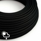 Cable electrico para exterior redondo revestido en tejido Efecto Seda Negro SM04