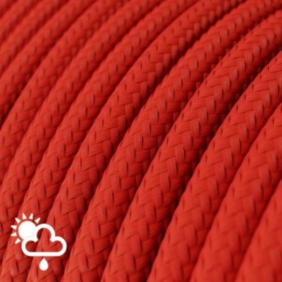 Cable electrico para exterior redondo revestido en tejido Efecto Seda Rojo SM09