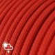 Cable electrico para exterior redondo revestido en tejido Efecto Seda Rojo SM09