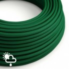 Cable electrico para exterior redondo revestido en tejido Efecto Seda Verde Oscuro SM21