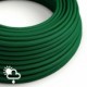 Cable electrico para exterior redondo revestido en tejido Efecto Seda Verde Oscuro SM21