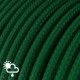Cable electrico para exterior redondo revestido en tejido Efecto Seda Verde Oscuro SM21