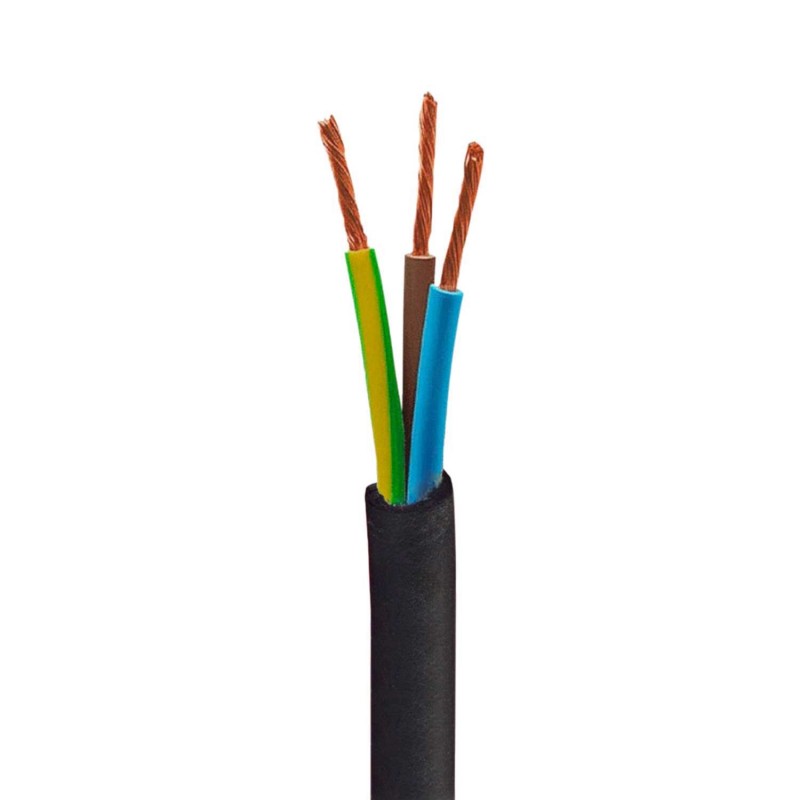 Cable electrico para exterior redondo revestido en tejido Efecto Seda Verde Oscuro SM21