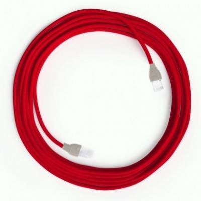 Cable Lan Ethernet Cat 5e con conectores RJ45 - RM09 Efecto Seda Rojo