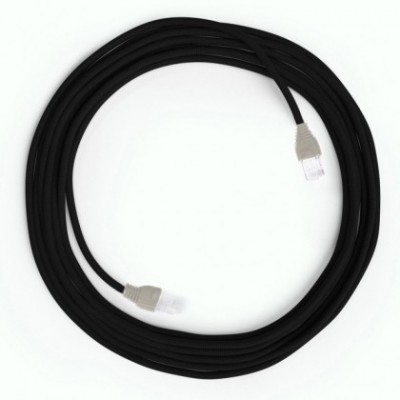 Cable Lan Ethernet Cat 5e con conectores RJ45 - RM04 Efecto Seda Negro
