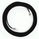 Cable Lan Ethernet Cat 5e con conectores RJ45 - RM04 Efecto Seda Negro