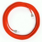 Cable Lan Ethernet Cat 5e con conectores RJ45 - RF15 Efecto Seda Naranja Fluo