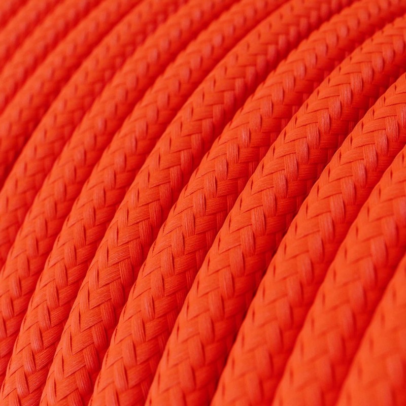 Cable Lan Ethernet Cat 5e con conectores RJ45 - RF15 Efecto Seda Naranja Fluo