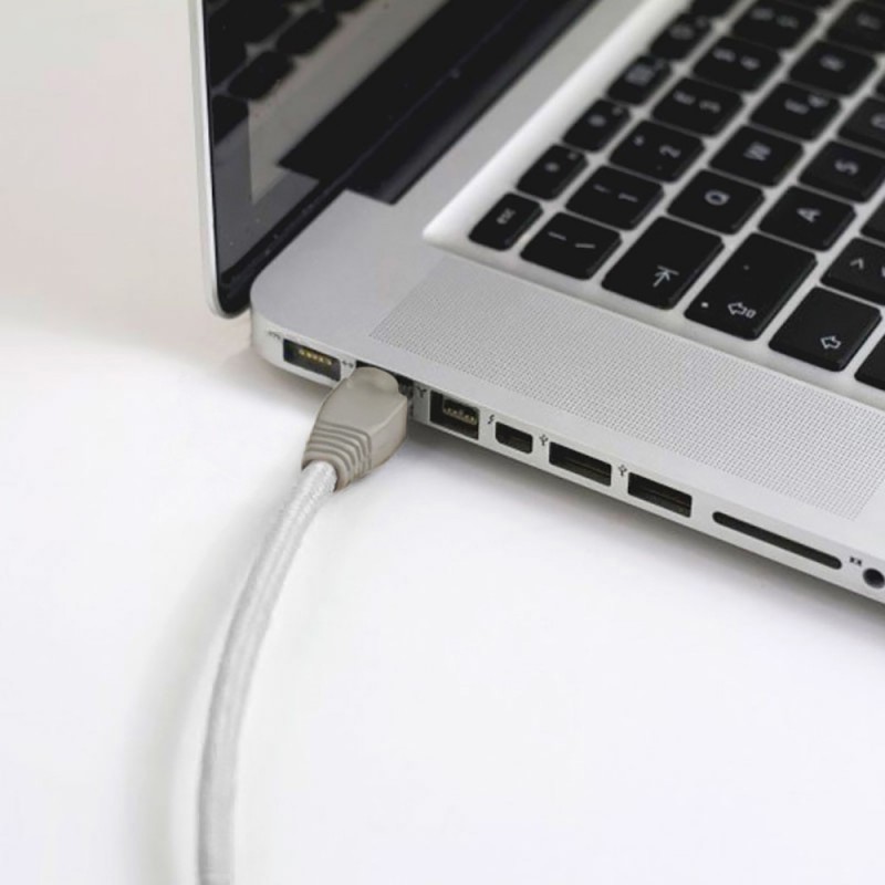 Cable Lan Ethernet Cat 5e con conectores RJ45 - RC01 Algodón Blanco