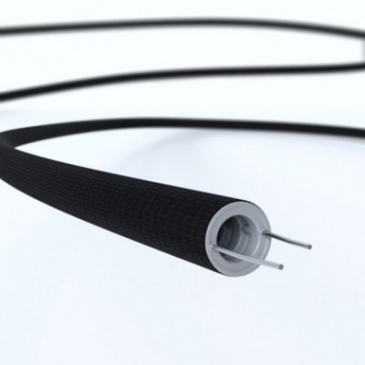 Creative-Tube, Tubo flexible con revestimiento de tela Efecto Seda Negro RM04, diámetro 16 mm