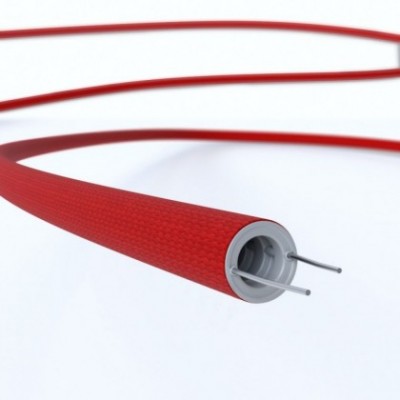 Creative-Tube, Tubo flexible con revestimiento de tela Efecto Seda Rojo RM09, diámetro 16 mm
