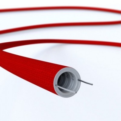 Creative-Tube, Tubo flexible con revestimiento de tela Efecto Seda Rojo RM09, diámetro 20 mm