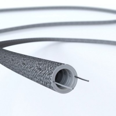 Creative-Tube, Tubo flexible con revestimiento de Lino Natural Gris RN02, diámetro 20 mm