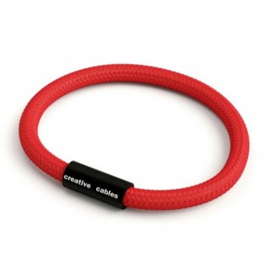 Pulsera con cierre magnético negro mate y cable RM09