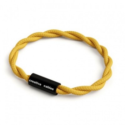 Pulsera con cierre magnético negro mate y cable TM25
