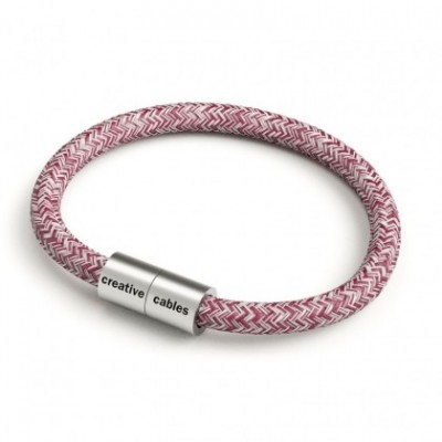 Pulsera con cierre magnético de plata mate y cable RS83