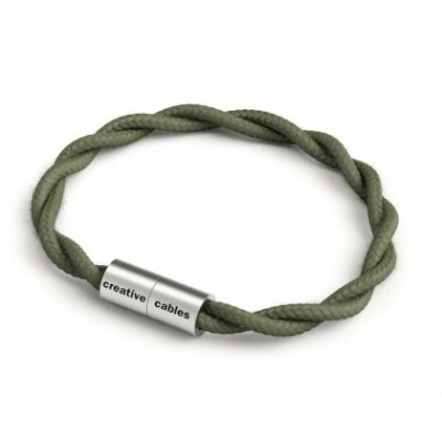 Pulsera con cierre magnético de plata mate y cable TC63