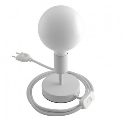 Alzaluce - Lámpara de mesa en metal con cable, interruptor y clavija de 2 polos