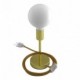 Alzaluce - Lámpara de mesa en metal con cable, interruptor y clavija de 2 polos