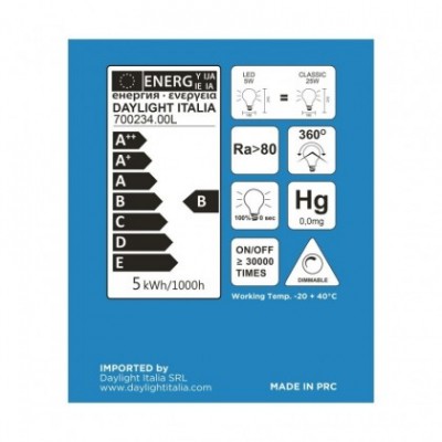Bombilla Smoky LED Bumped Globo G180 filamento Curvado Espiral 5W E27 regulable 2000K
