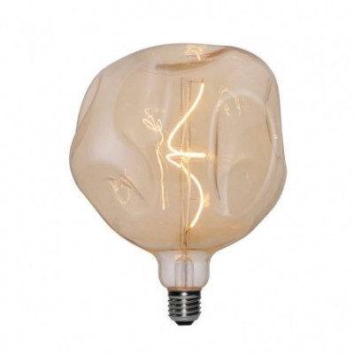 Bombilla Dorada LED Bumped Globo G180 filamento Curvado Espiral 5W E27 regulable 2000K