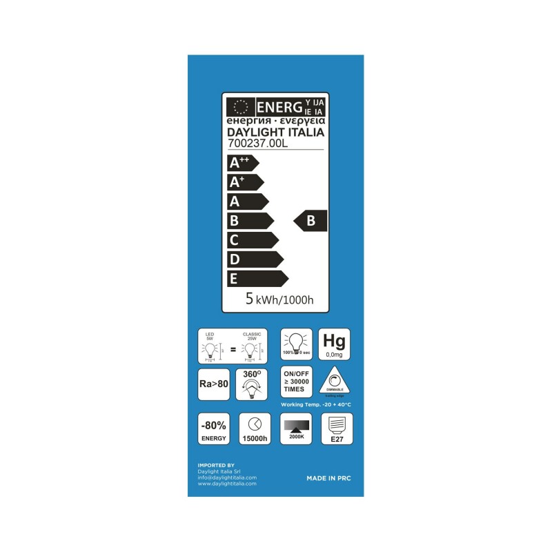 Bombilla Smoky LED Bumped Botella filamento Curvado Espiral 5W E27 regulable 2000K