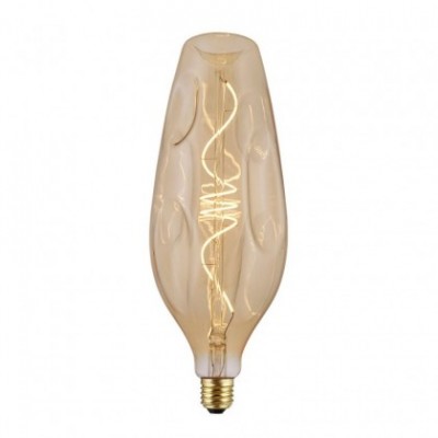 Bombilla Dorada LED Bumped Botella filamento Curvado Espiral 5W E27 regulable 2000K