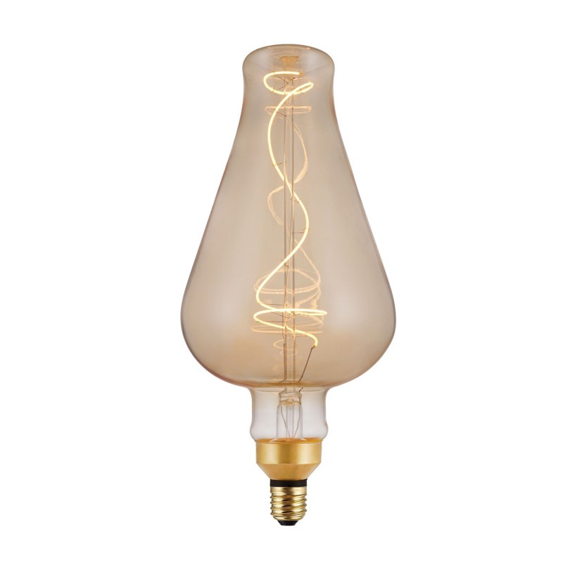 Bombilla Dorada LED DemiJohn 160 filamento Curvado Espiral 5W E27 regulable 2000K