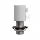 Prensaestopa redondo metal con acabado blanco mate completo con tubo roscado, tuerca y arandela
