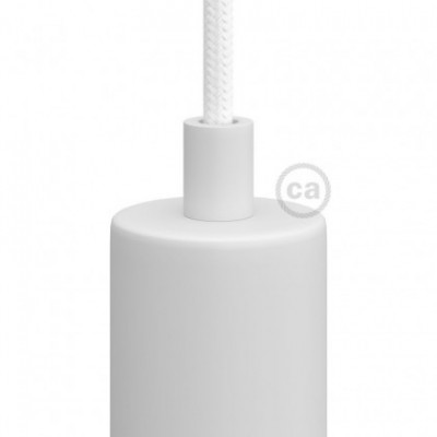 Prensaestopa redondo metal con acabado blanco mate completo con tubo roscado, tuerca y arandela