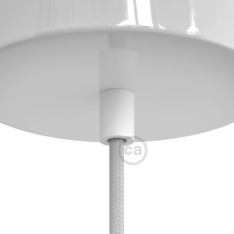 Prensaestopa redondo metal con acabado blanco mate completo con tubo roscado, tuerca y arandela