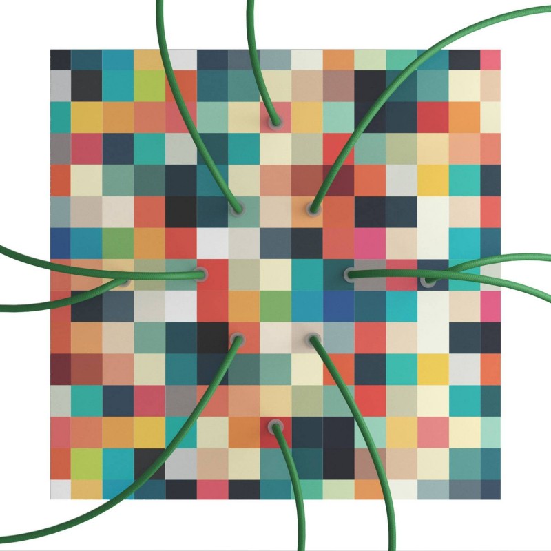 Kit rosetón XXL Rose-One cuadrado, 400 mm con 10 agujeros