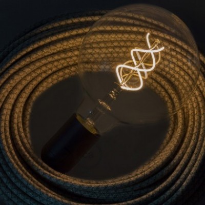 Bombilla Transparente LED Globo G125 Filamento Curvado con Espiral 5W E27 Dimmable 2200K