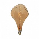 Bombilla XXL LED Dorada Bumped Pera A165 filamento Curvado Espiral 5W E27 regulable 2000K