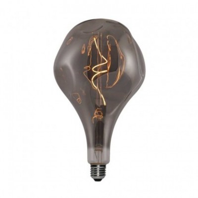 Bombilla XXL LED Smoky Bumped Pera A165 filamento Curvado Espiral 5W E27 regulable 2000K