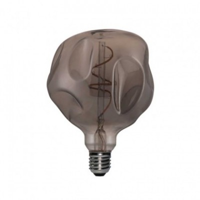 Bombilla LED Smoky Bumped Globo 125 filamento Curvado Espiral 5W E27 regulable 2000K