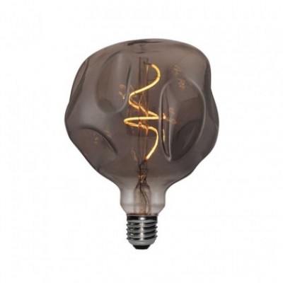Bombilla LED Smoky Bumped Globo 125 filamento Curvado Espiral 5W E27 regulable 2000K
