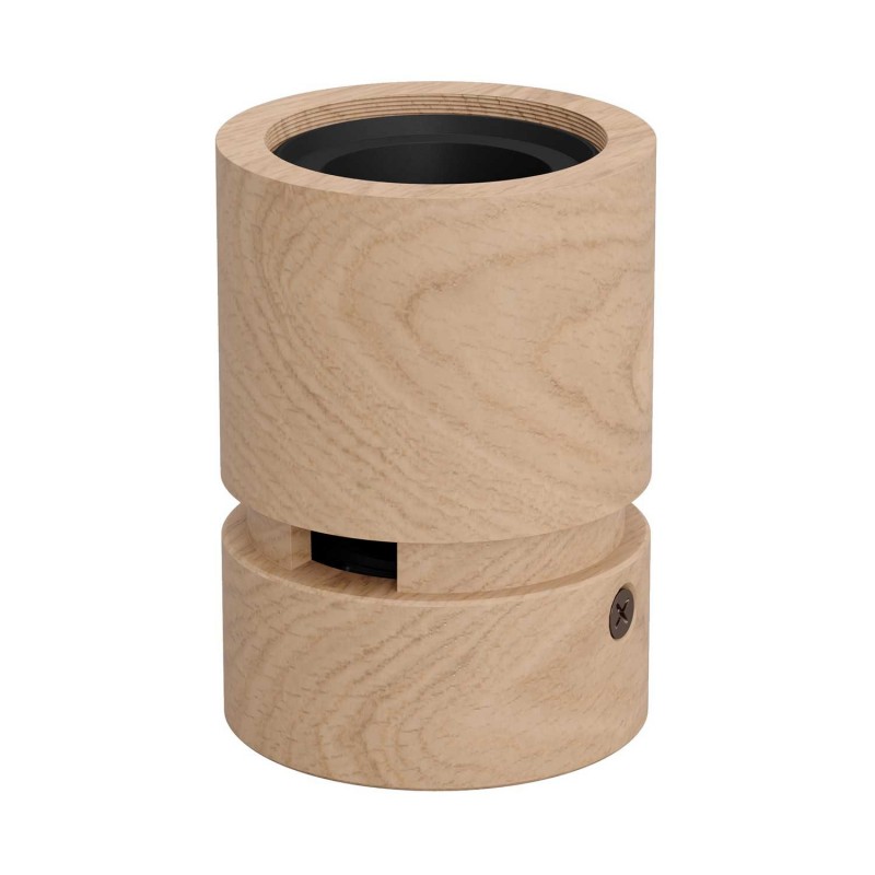 Portalámparas madera Filé System para cable textil guirnalda. Fabricado en Italia