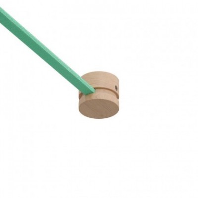 Pieza final madera Filé System para cable textil guirnalda. Fabricado en Italia