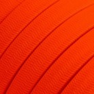 Cable eléctrico para Guirnalda recubierto en tejido Efecto Seda Naranja Fluo CF15